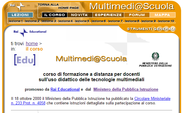 primo corso online in Italia